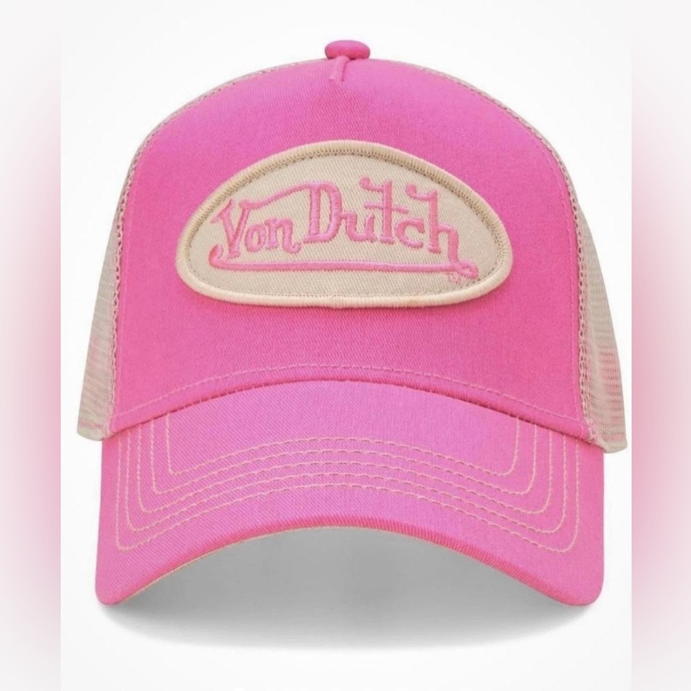 Von Dutch Vibrant Pink Cap with Cream Logo